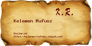 Kelemen Rufusz névjegykártya